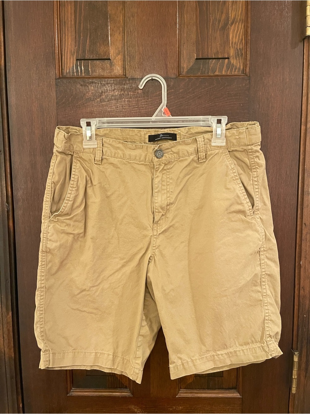 Men’s Marc Anthony Khaki Chino Shorts Size 32 Classic Casual
